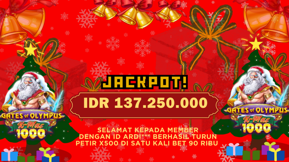 Keberuntungan Ardi*** di Gates of Olympus Xmas: Petir X500 Hasilkan Rp137 Juta!