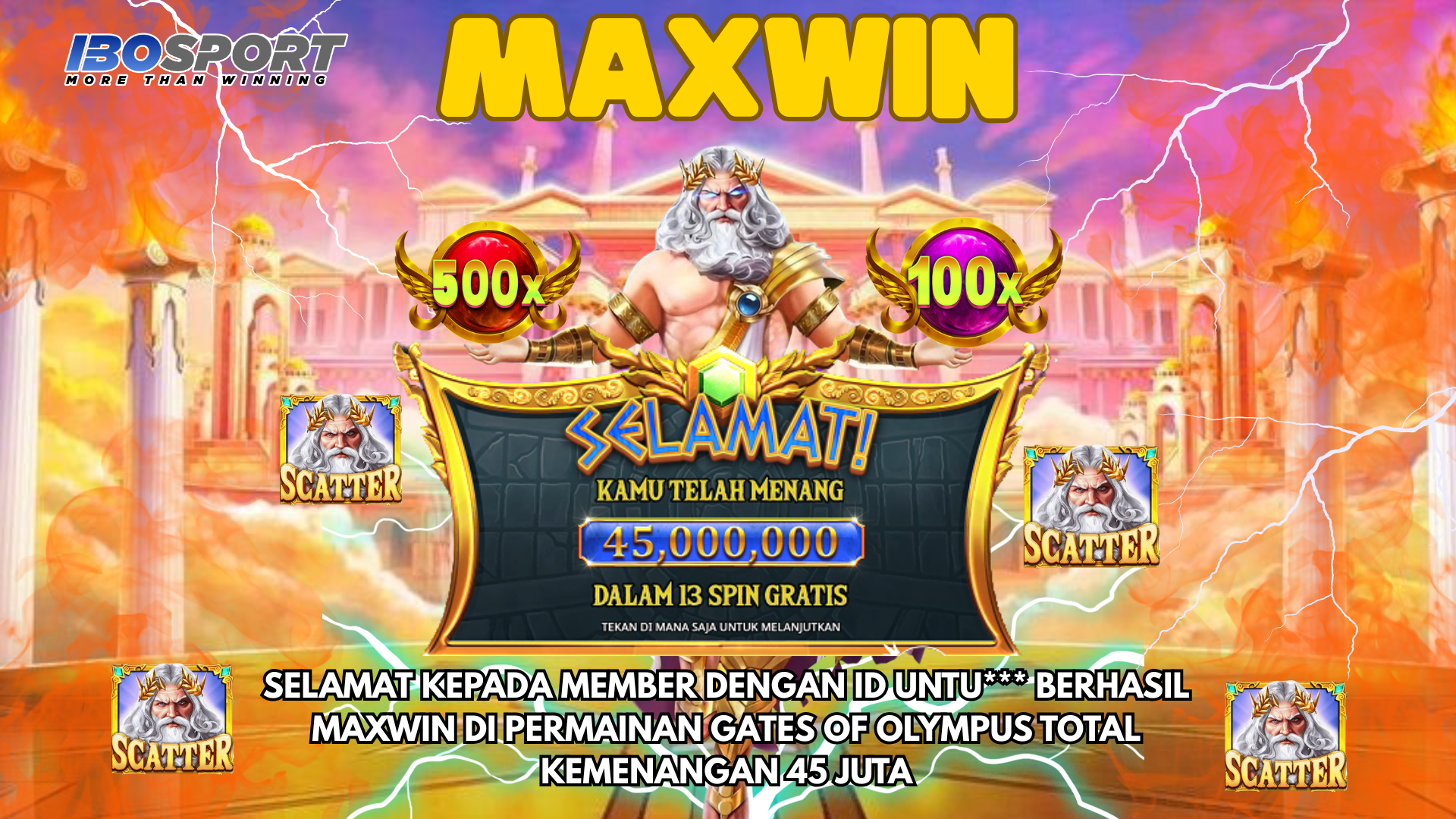 Gila! Modal 900 Rupiah, Member Ini Maxwin 45 Juta di Gates of Olympus!